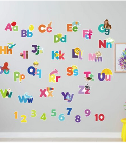 Alphabets and Numbers Fabric Sticker