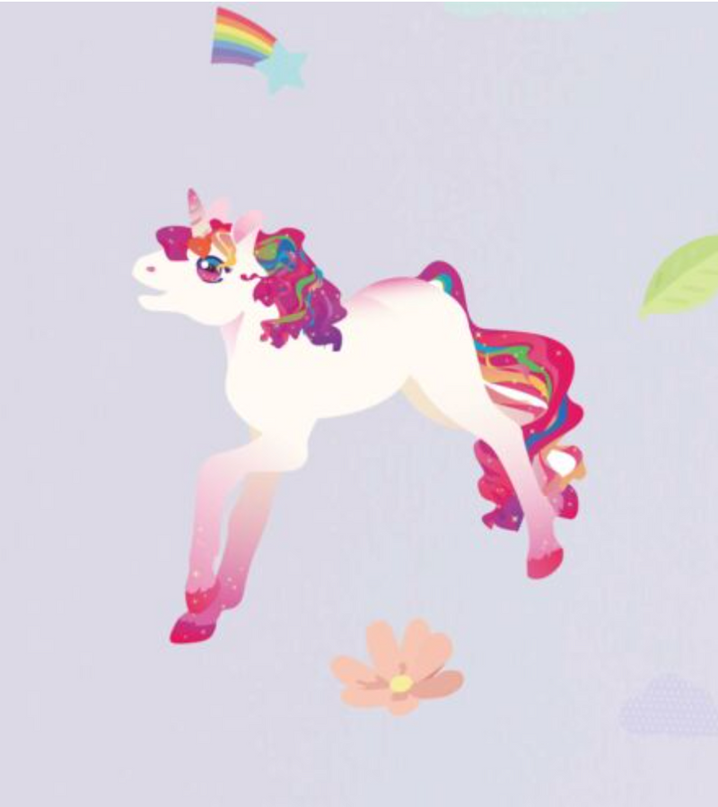 Baby Unicorn Fabric Wall Stickers