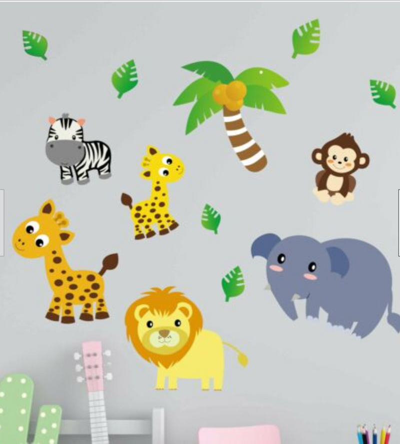 Jungle Animals Fabric Wall Stickers